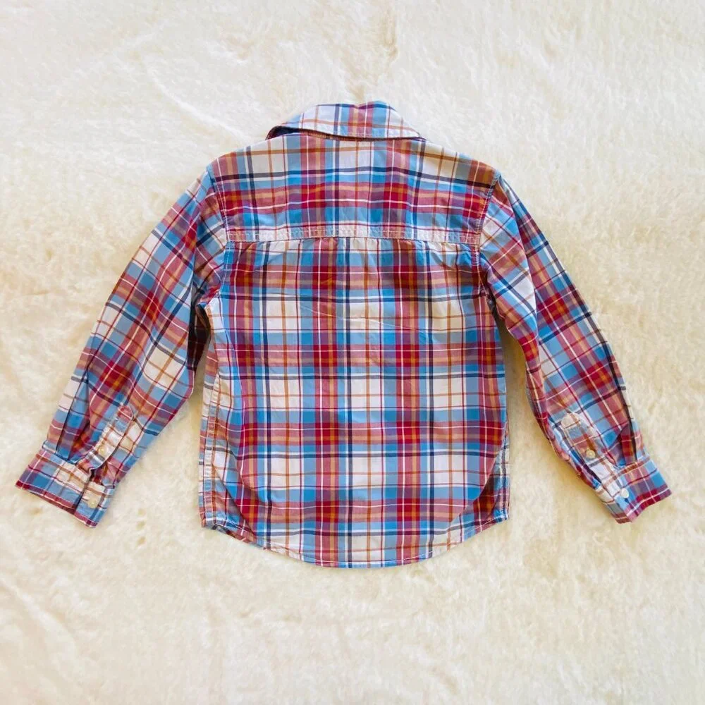 Carter's Boy Long Sleeve Dress Shirt, Button Down, Plaid, Size 5T